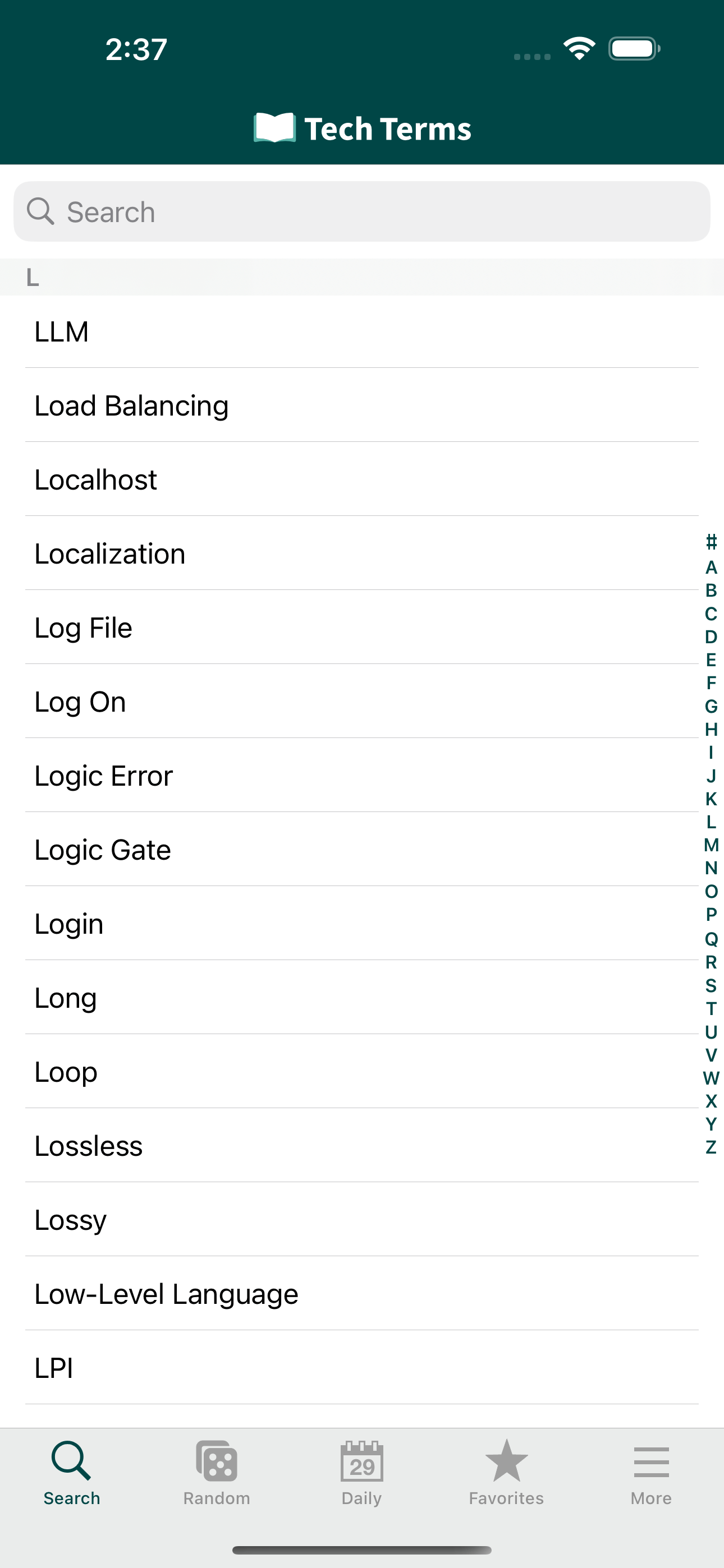 Browse Tech Terms iOS