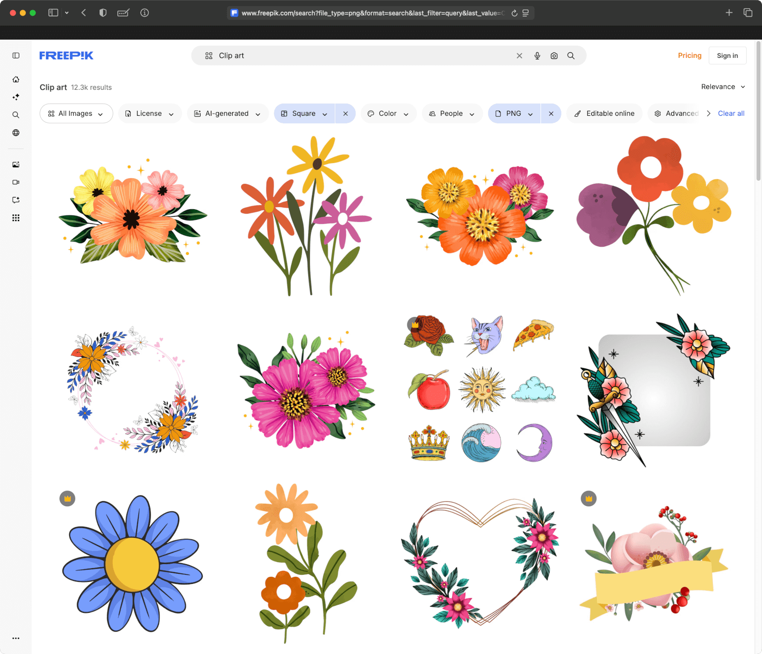 Downloadable clip art images from Freepik