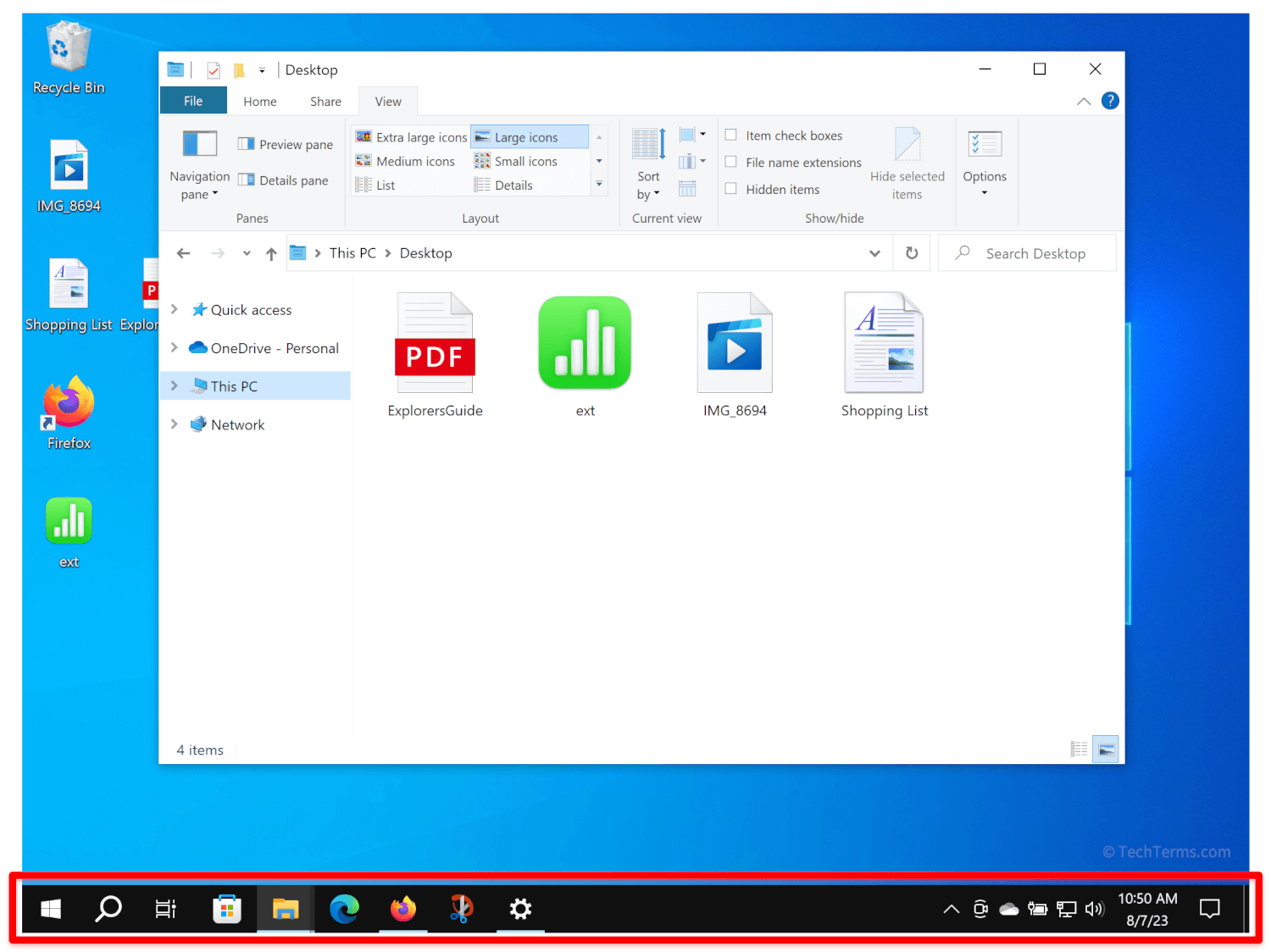 The Windows 10 taskbar with several open and pinned application icons