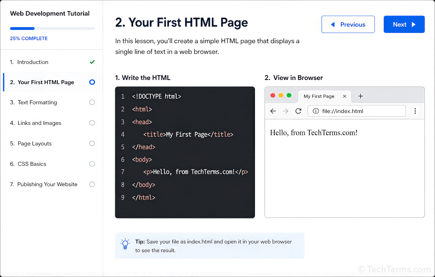 Web Development Tutorial Example