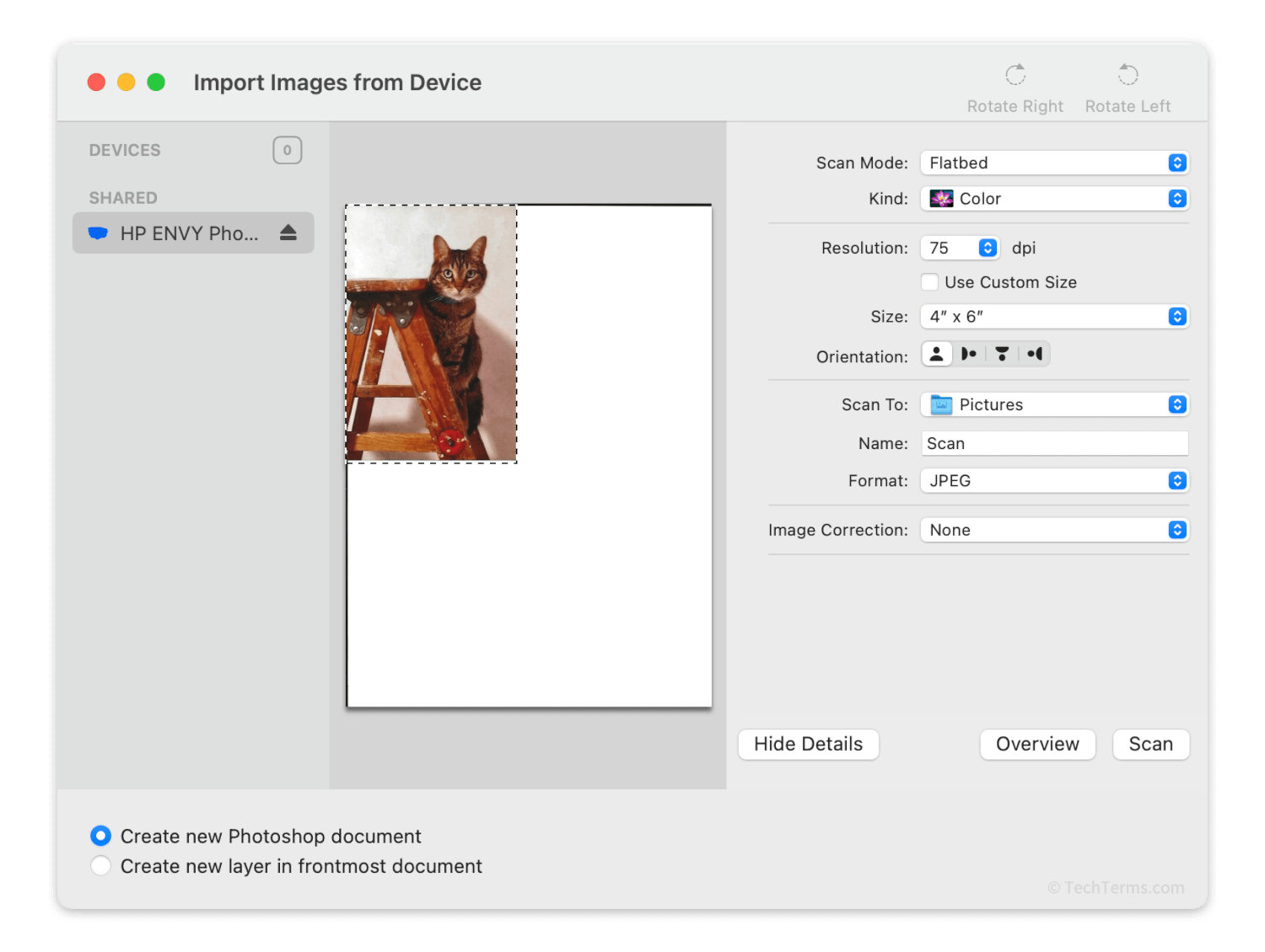 Photoshop uses TWAIN to import images from scanners and other devices