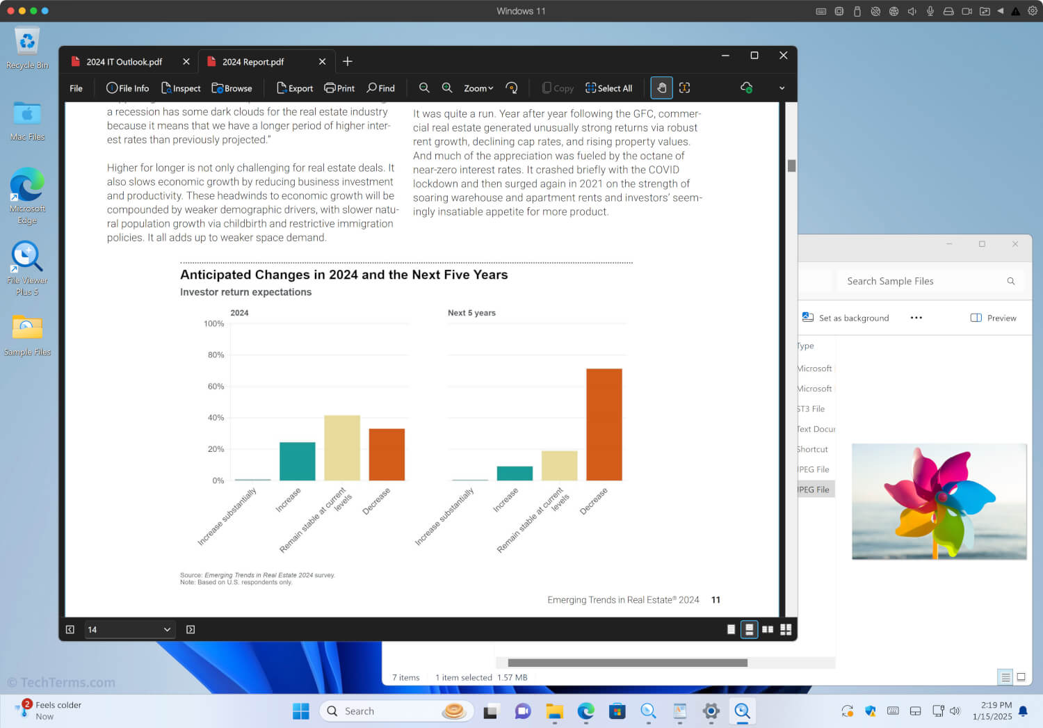 Windows 11 running in macOS via Parallels virtualization software