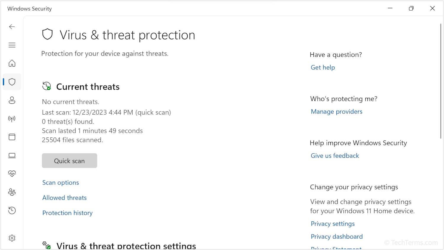 Windows 11 includes built-in antivirus software