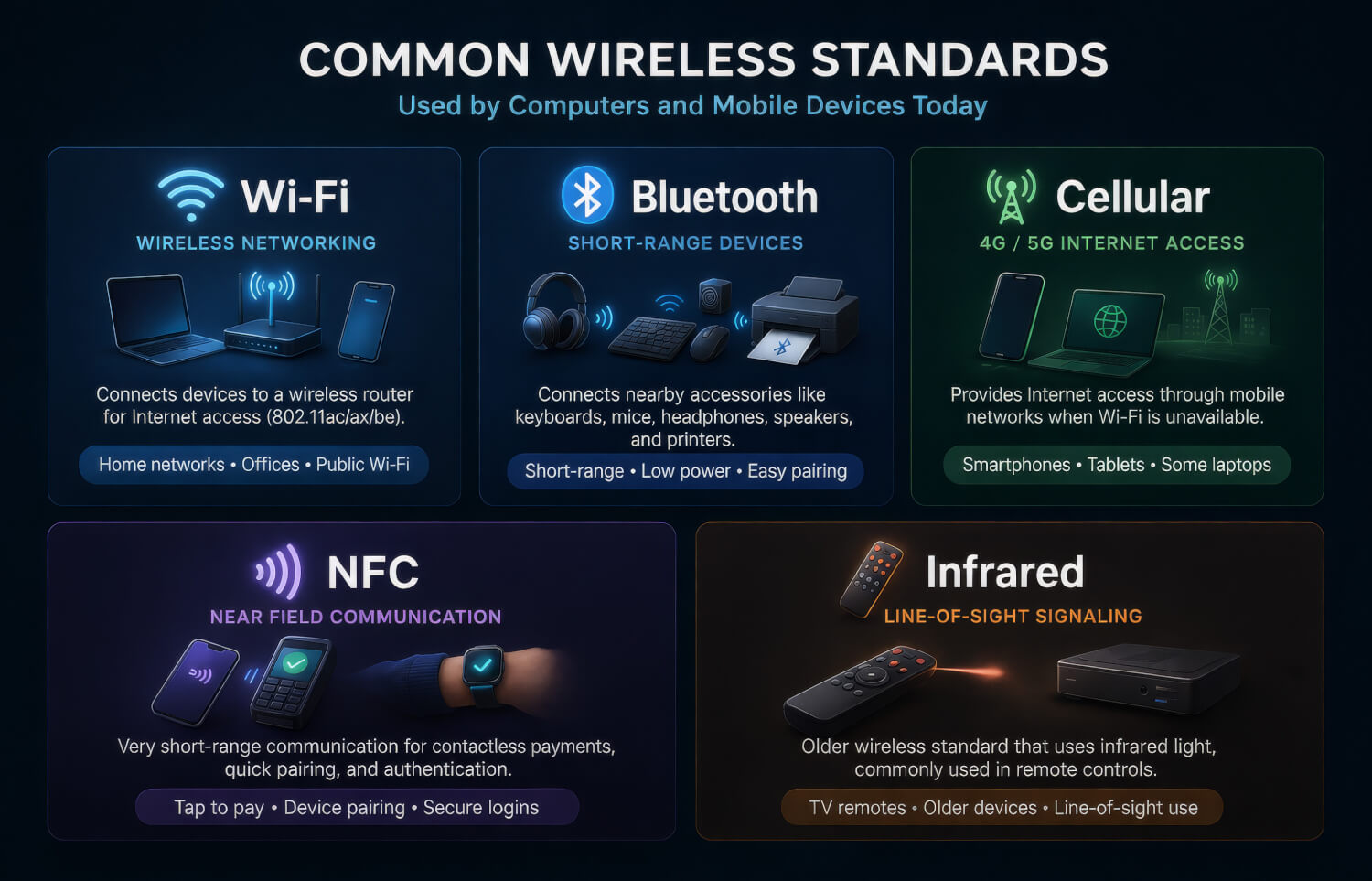 Common types of wireless communication