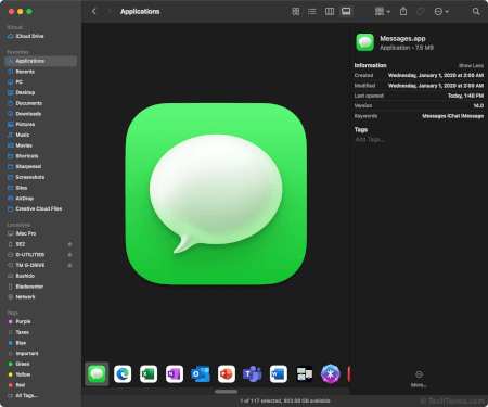 macOS Big Sur Finder window