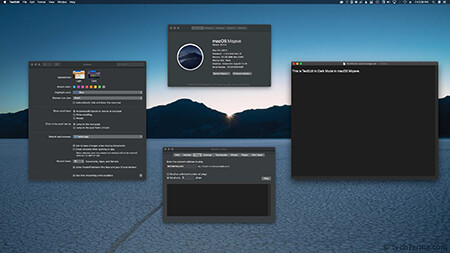 Dark mode in macOS Mojave