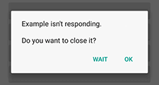 Example ANR error message on an Android device