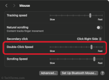 Double-click speed adjustment in macOS