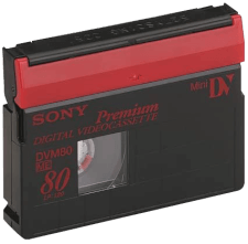A Sony MiniDV cassette