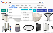 Google image search results size filter
