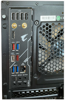 A typical desktop PC's rear I/O ports