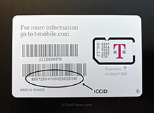 T-Mobile SIM card with ICCID