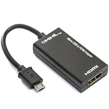 MHL-compatible Micro-USB to HDMI adapter