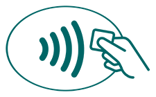 A contactless payment icon