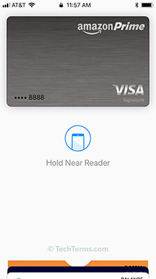 Apple Pay activated on an iPhone 7