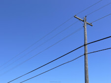 Power lines (top) and telephone lines (bottom)