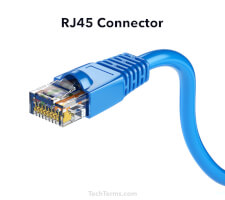 Ethernet cable with an RJ45 jack
