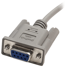 The corresponding 9-pin serial cable