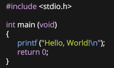 C program that prints a "Hello World" string