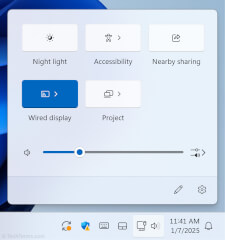 Quick access controls from the systray