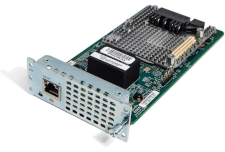 A Cisco T1 interface card showing the RJ48 jack used by the T1 line