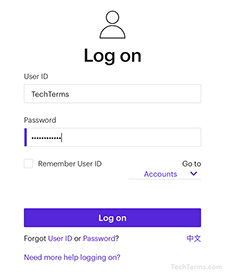 E*TRADE login requires a User ID and password