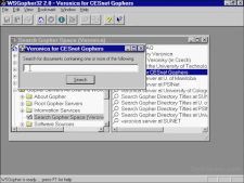 The Veronica search tool in WSGopher32