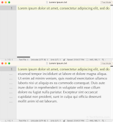 Word wrap disabled (top) and enabled (bottom)