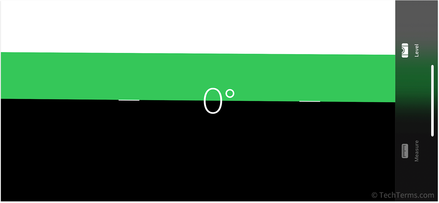 An iPhone can use its accelerometer to function as a level