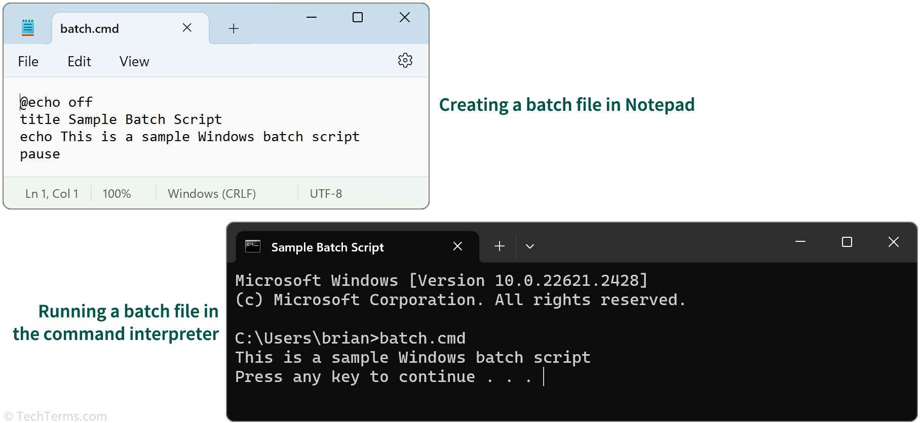 Creating a batch file