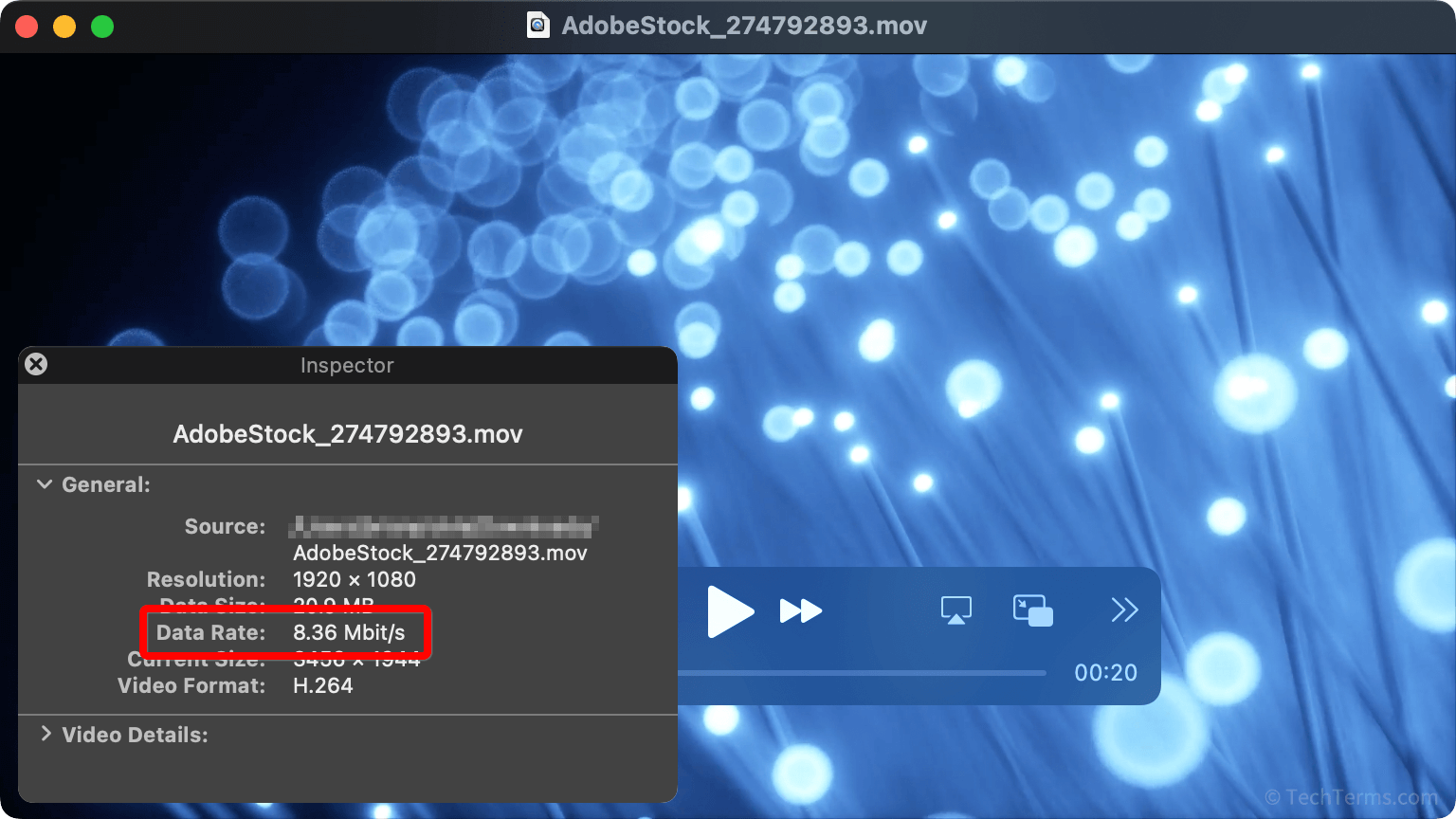 A high-definition video and its bitrate