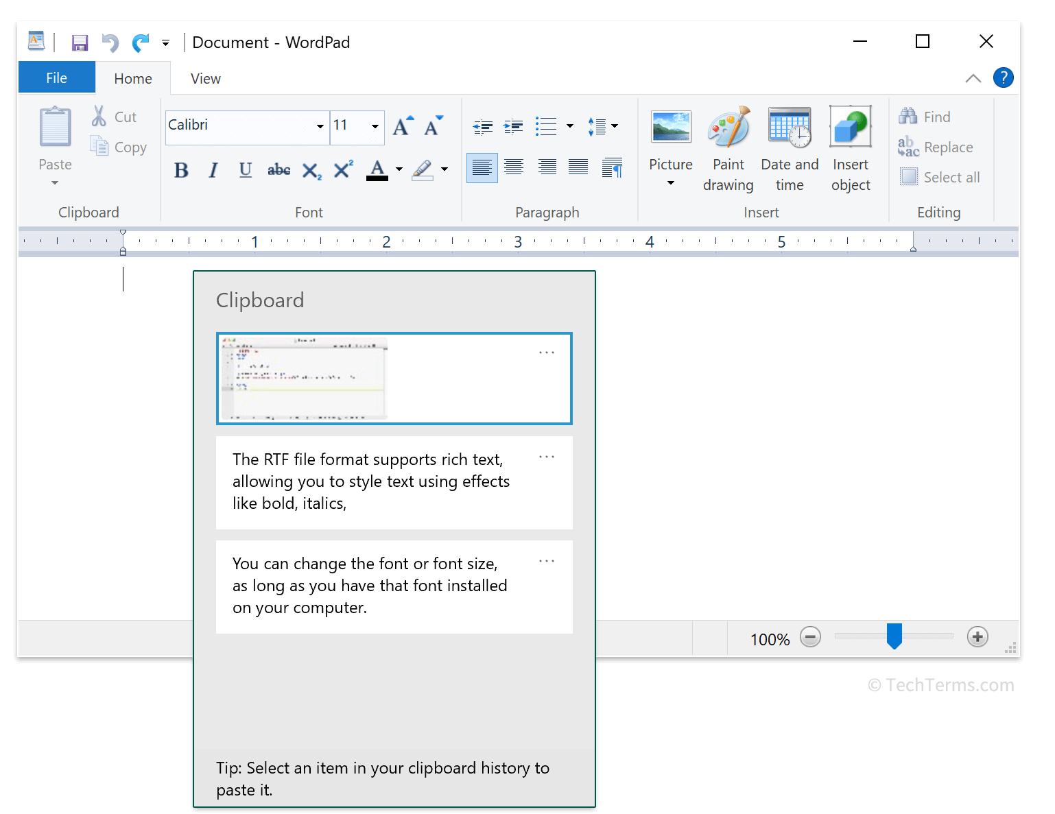 The Windows 10 Clipboard History feature