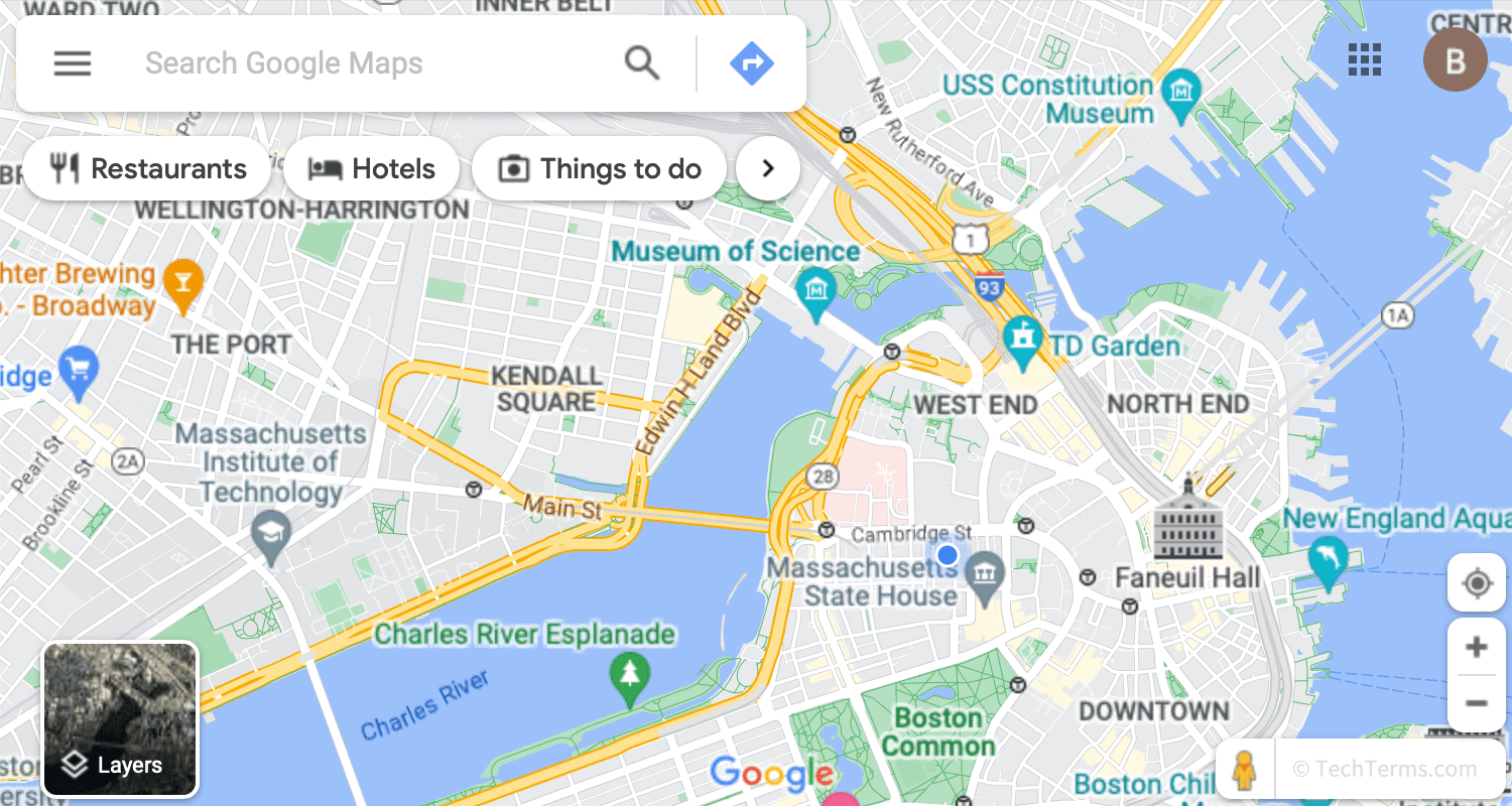 Google Maps uses your device's GPS location to help you navigate