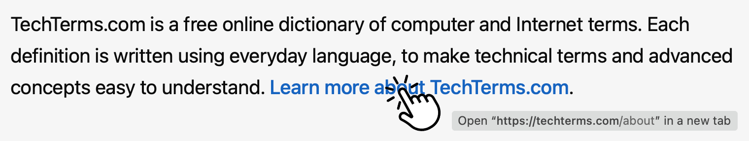 Clicking a hyperlink to open another webpage